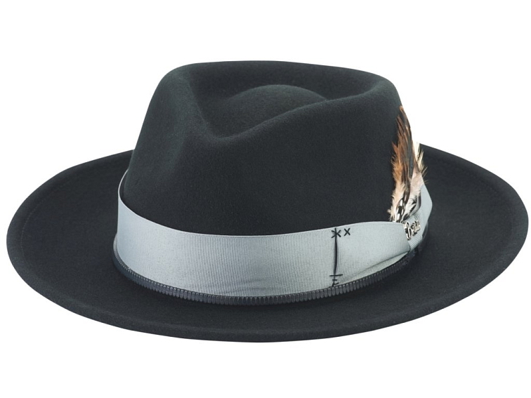 Vlněný klobouk Fedora RULE THE STREET – černý - BullHide Hats