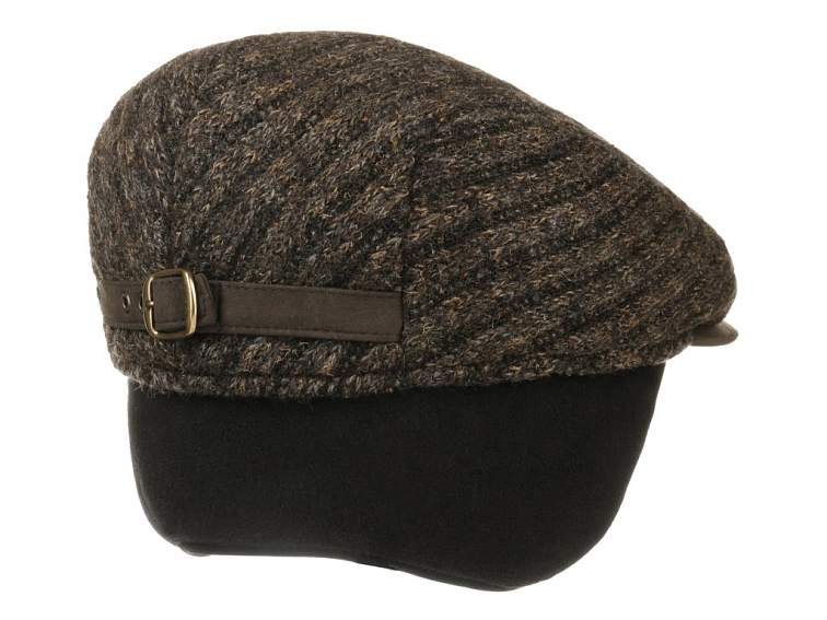 Pánská zimní pletená hnědá vlněná bekovka - Mayser - Matteo (ušní klapky)