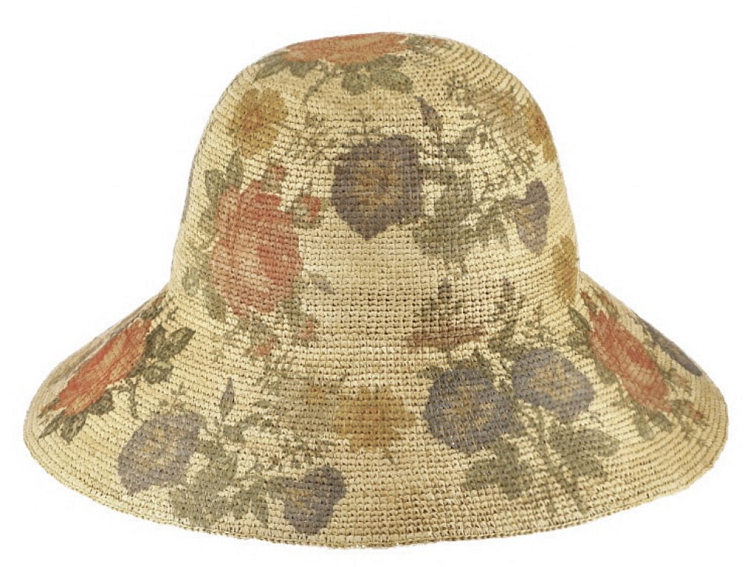 Dámský slaměný klobouk Croche s květinovým vzorem od Fiebig