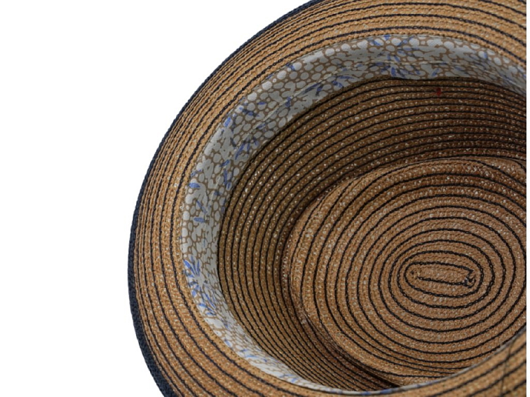 Hnědý porkpie klobouk od Mayser Andy - vícebarevná stuha