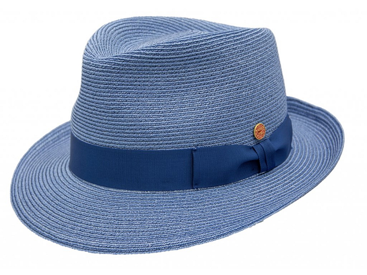 Modrý crushable (nemačkavý) letní klobouk Trilby - Mayser Maleo, UV faktor 80