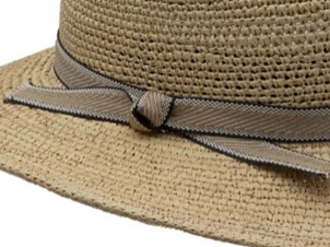 Exkluzivní panamský crochet klobouk Fedora s dvoubarevnou stuhou - Mayser Grit Natur