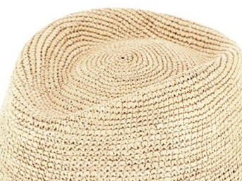 Letní slaměný klobouk Fedora - ručně pletený - Ekvádorská panama - Traveller "Crochet" Natur