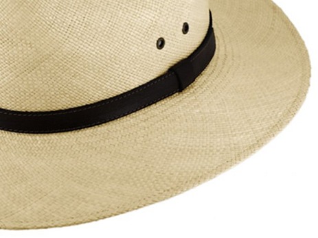 Letní panamský klobouk Fedora - ručně pletený - s koženým páskem - Ekvádorská panama