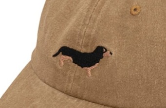 Letni kšiltovka z seprané bavlny s pejskem Cognac