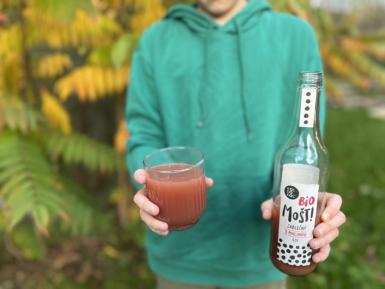 Jablečný mošt s malinou bio 0,5l