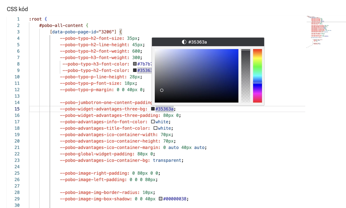 Styling through CSS variables