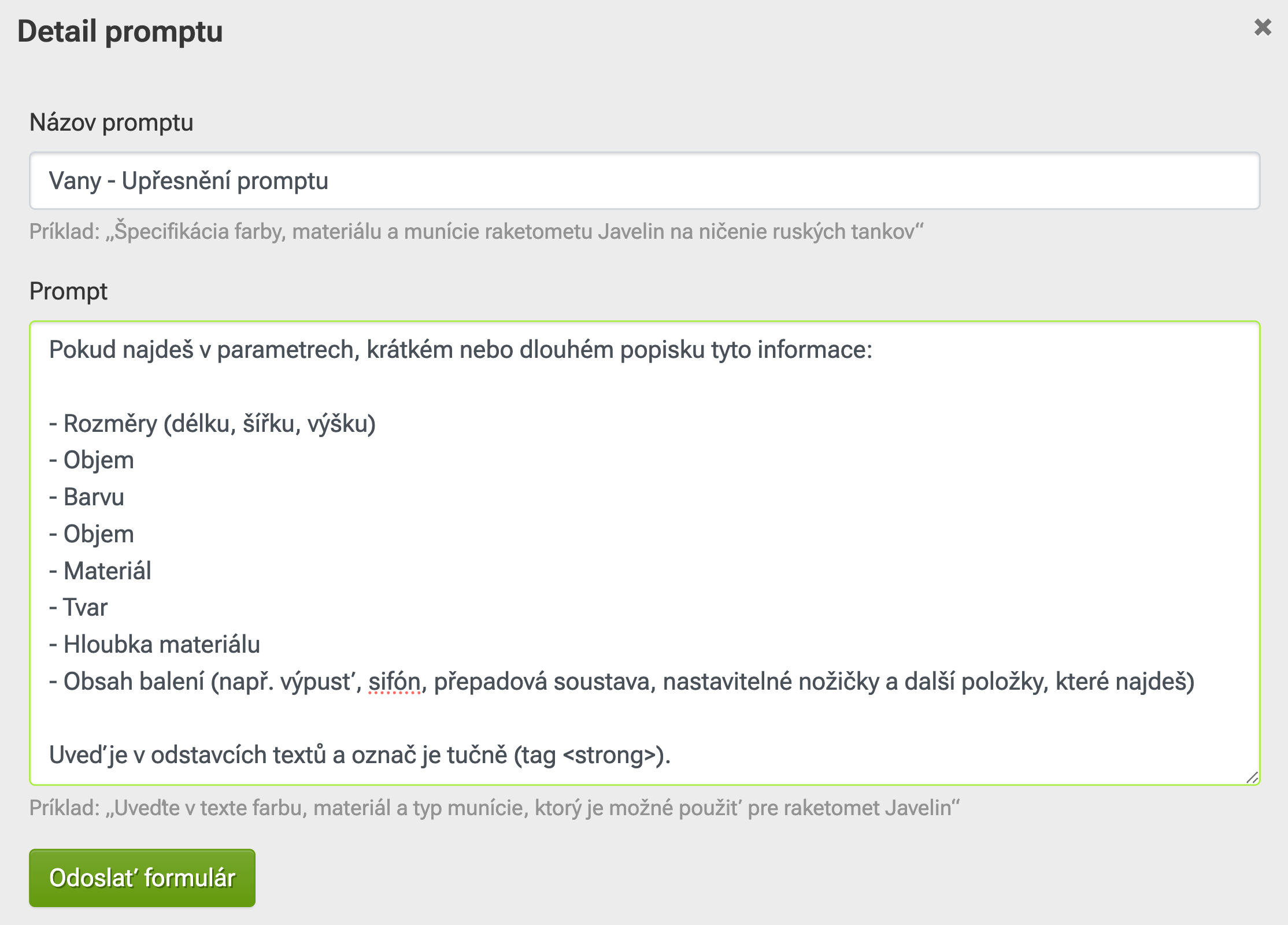 Jak vytvářet popisky produktů pomocí AI a vlastních promptů?