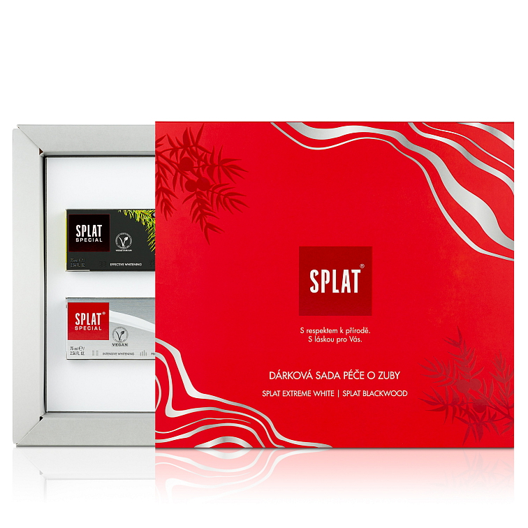 Bělicí zubní pasty SPLAT dárková sada Blackwood & Extreme White 2x75ml