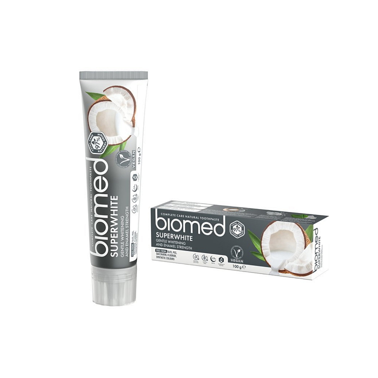 Bělicí zubní pasta Biomed SUPERWHITE přírodní s kokosovým olejem 100g