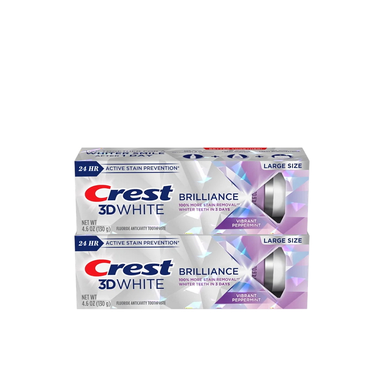 Bělicí zubní pasta Crest 3D White Brilliance vibrant peppermint 130g 2-pack