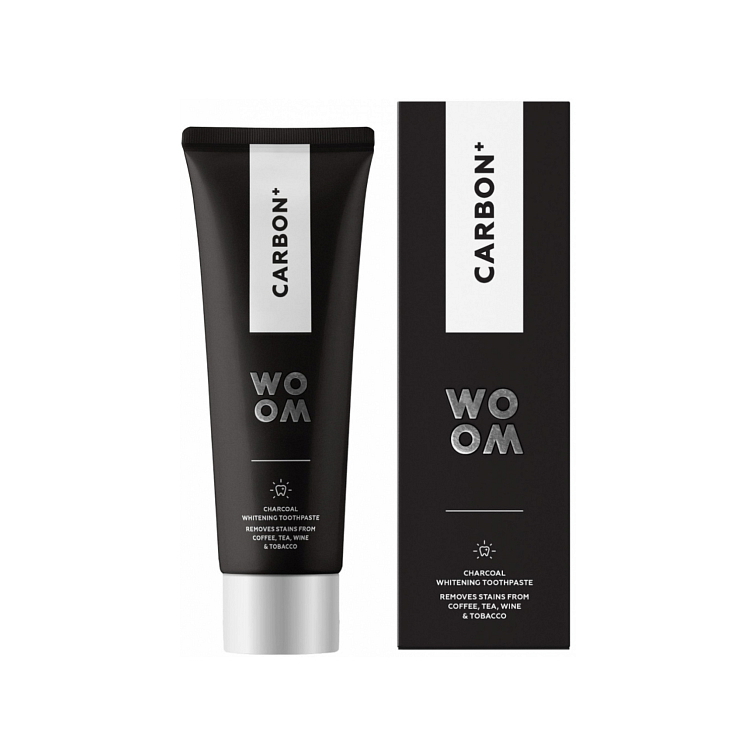 Bělicí zubní pasta WOOM Carbon+ s černým uhlím 75ml