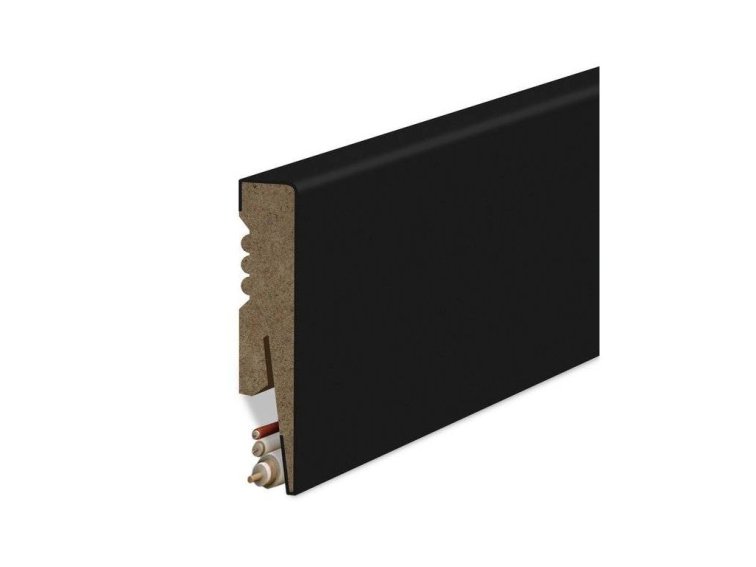 Podlahová lišta MDF hladká čierna 10x1,6cm