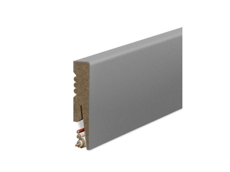 Podlahová lišta MDF hladká šedá 8x1,6cm