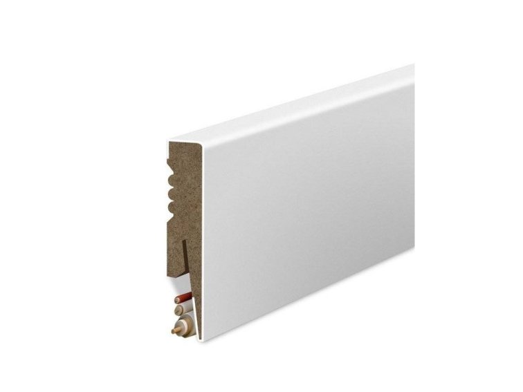 Podlahová lišta MDF hladká biela 8x1,6cm