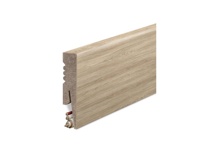 Podlahová lišta MDF hladká prírodný dub Fornitury 8x1,6cm