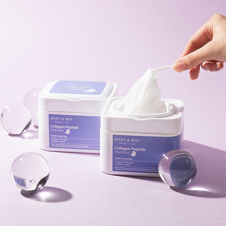 Mary&May Collagen Peptide Vital mask - omlazující plátýnková maska s Kolagenem a Peptidy