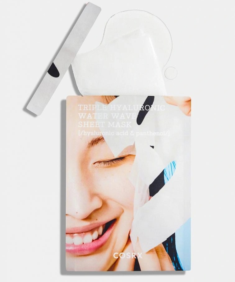 COSRX Triple Hyaluronic Water Wave sheet mask - vysoce hydratační pleťová maska s Kyselinou Hyaluronovou a Panthenolem