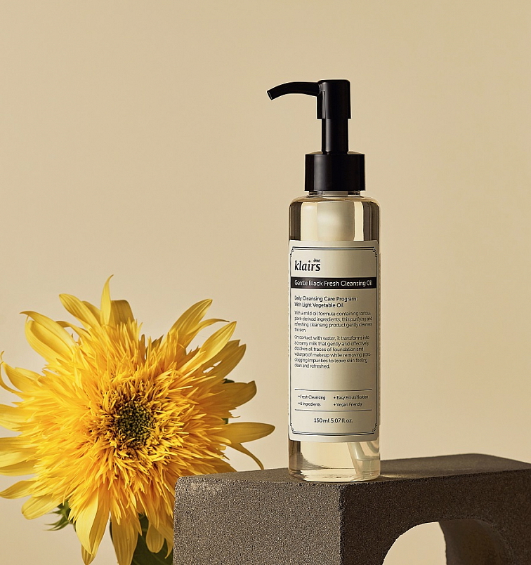 Dear Klairs Gentle Black Fresh Cleansing Oil - jemný čistící olej na pleť
