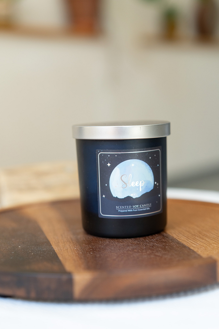 Sójová sviečka Spánok v sklenenej nádobe