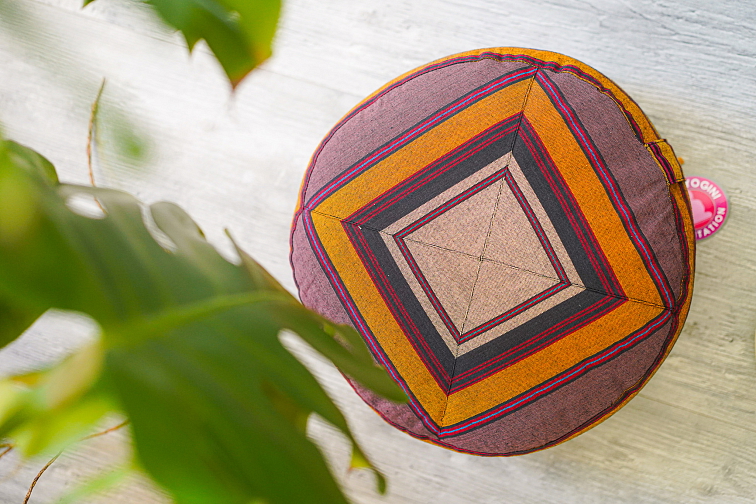 Meditačný vankúš Grey/Yellow Pattern