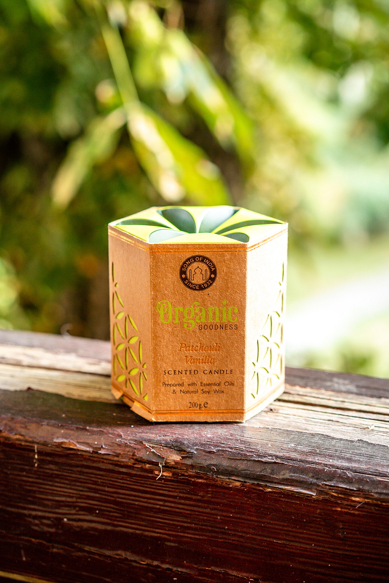 Sojová sviečka Organic Goodness Pačuli & Vanilka 200g
