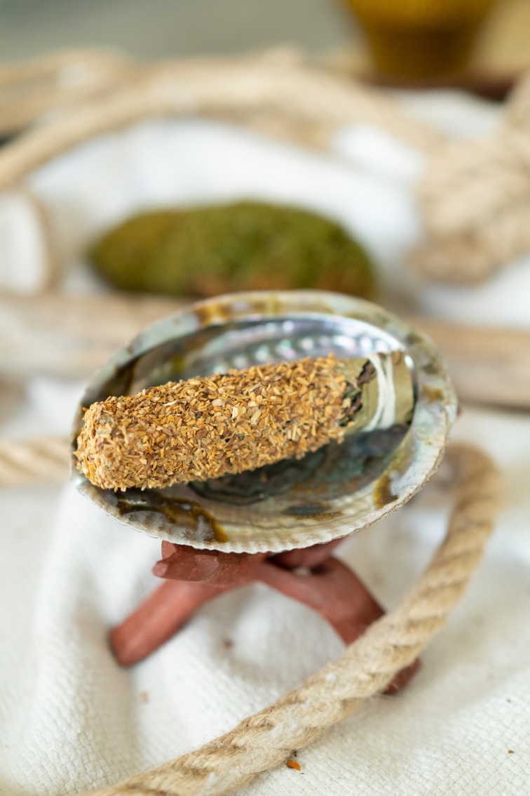 Rainbow Abalone mušľa so stojanom na pálenie zväzkov