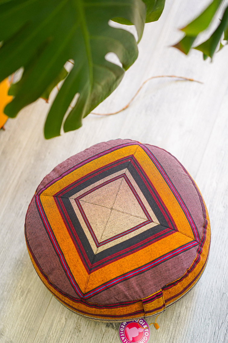 Meditačný vankúš Grey/Yellow Pattern