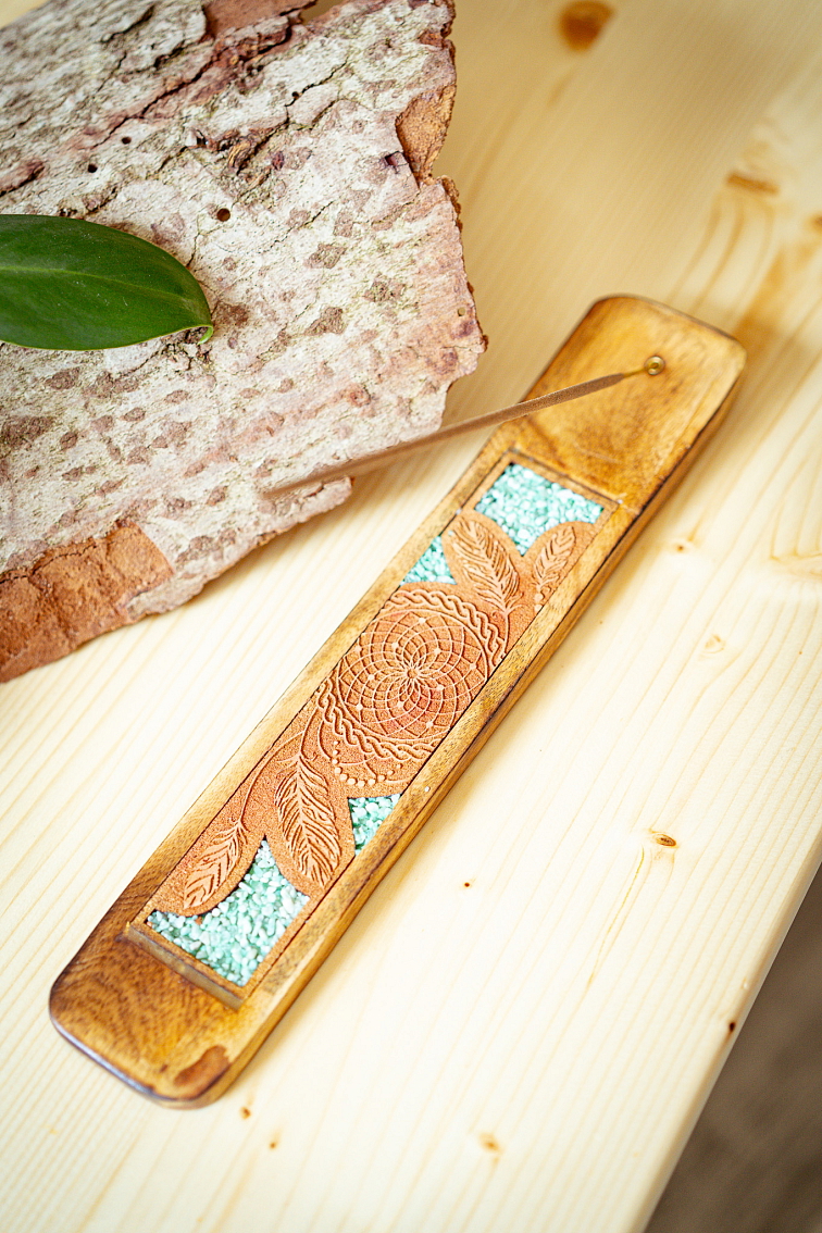 Držiak na vonné tyčinky Lapač snov s amazonitom