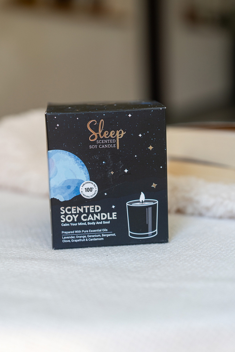 Sójová sviečka Spánok v sklenenej nádobe