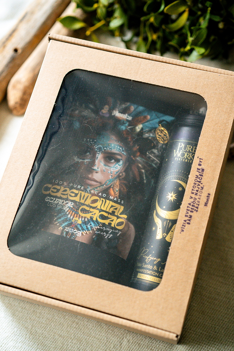 Ceremoniálny set Manifestačná sviečka + Ceremoniálne kakao