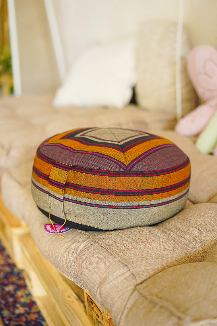 Meditačný vankúš Grey/Yellow Pattern