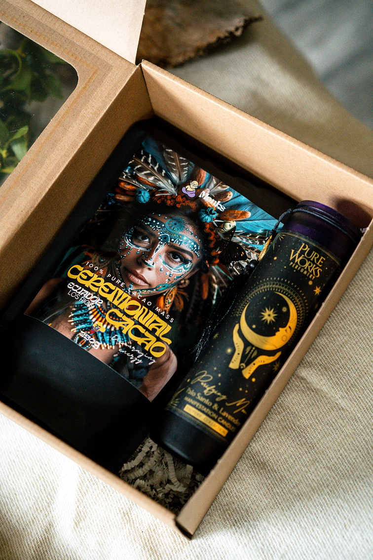 Ceremoniálny set Manifestačná sviečka + Ceremoniálne kakao