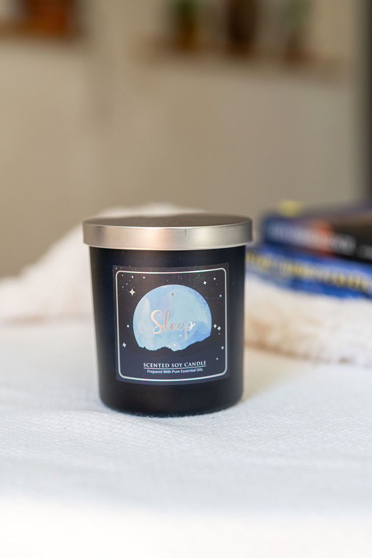 Sójová sviečka Spánok v sklenenej nádobe