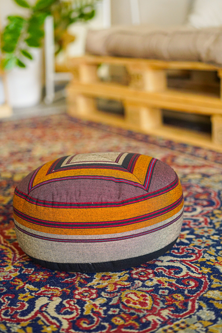 Meditačný vankúš Grey/Yellow Pattern