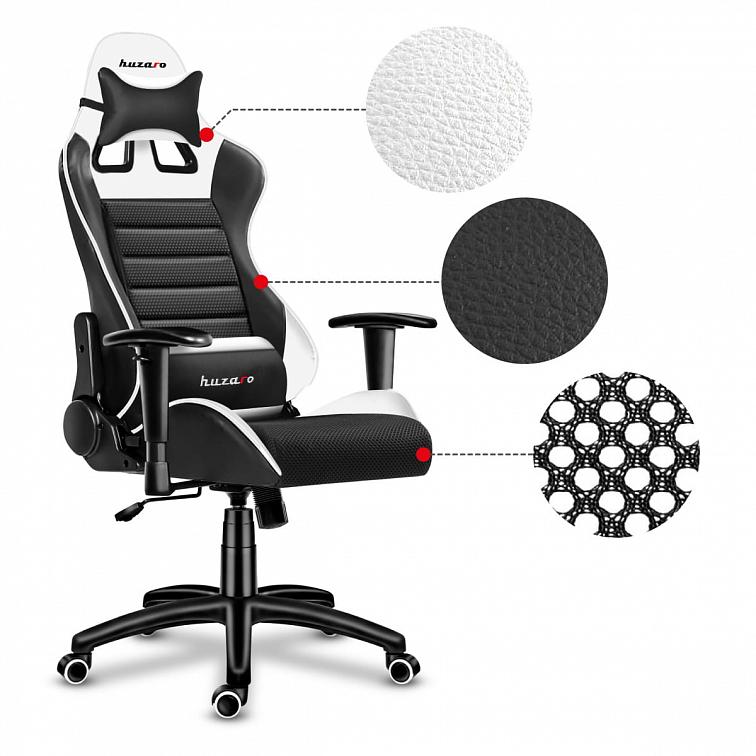 Herní židle HUZARO FORCE 6.0 MESH WHITE