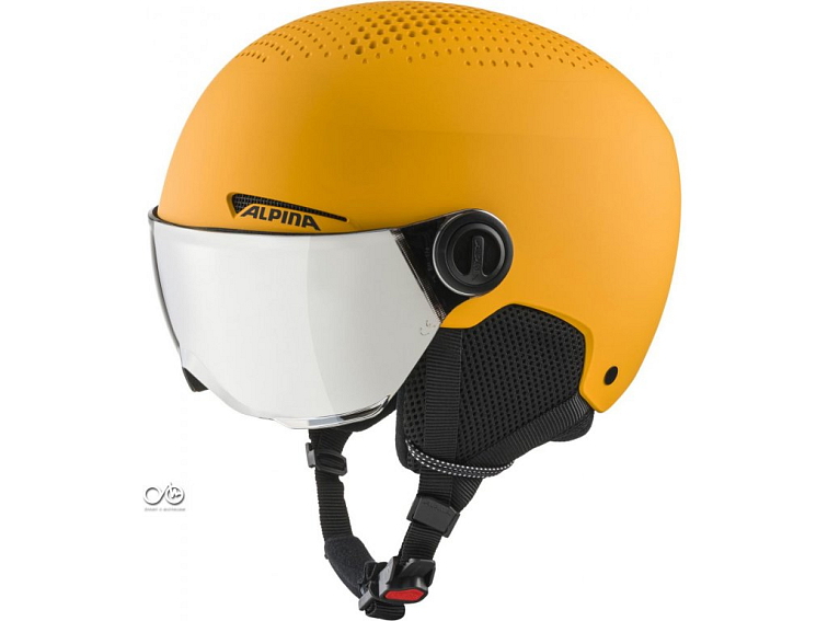 ALPINA Juniorská lyžiarska prilba ZUPO VISOR Q-LITE ohnivo žltá