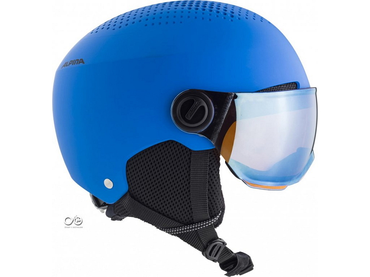 ALPINA Juniorská lyžiarska prilba ZUPO VISOR modrá matná