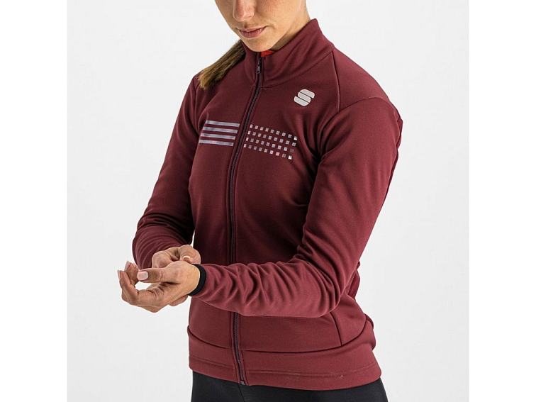 Sportful TEMPO cyklistická bunda, dámska, tmavočervená