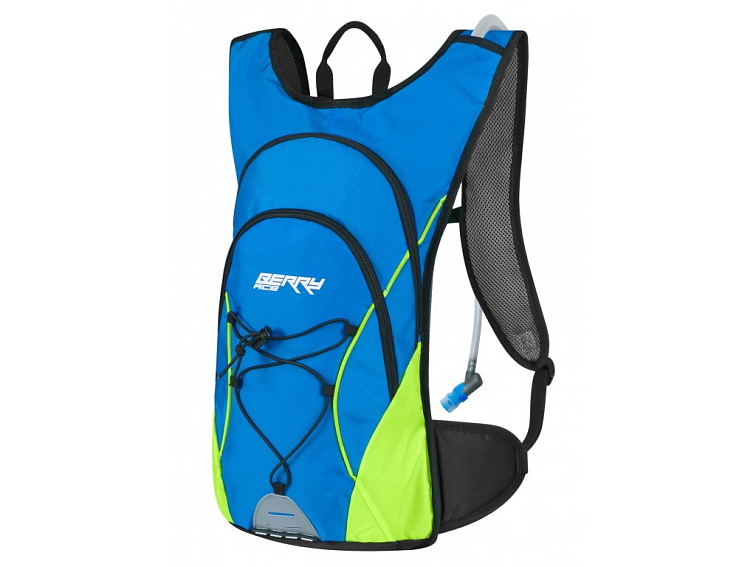 FORCE batoh BERRY ACE PLUS 12L + 2L rezervoár, modro-fluo