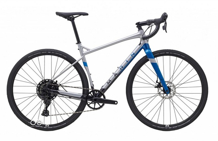 MARIN Gestalt X10 gravel bicykel, chrómová/modrá/čierna