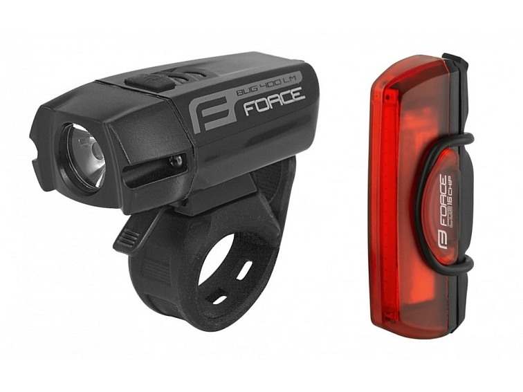 FORCE GLARE USB sada svetiel, predné + zadné