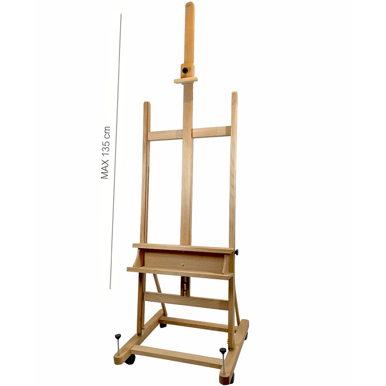 Ateliérový malířský stojan, pojízdný