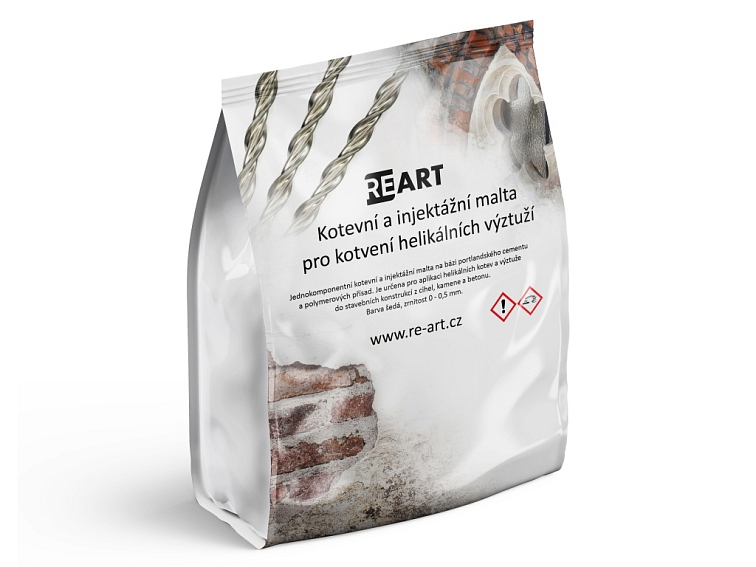 Kotevní a injektážní malta pro kotvení helikálních výztuží