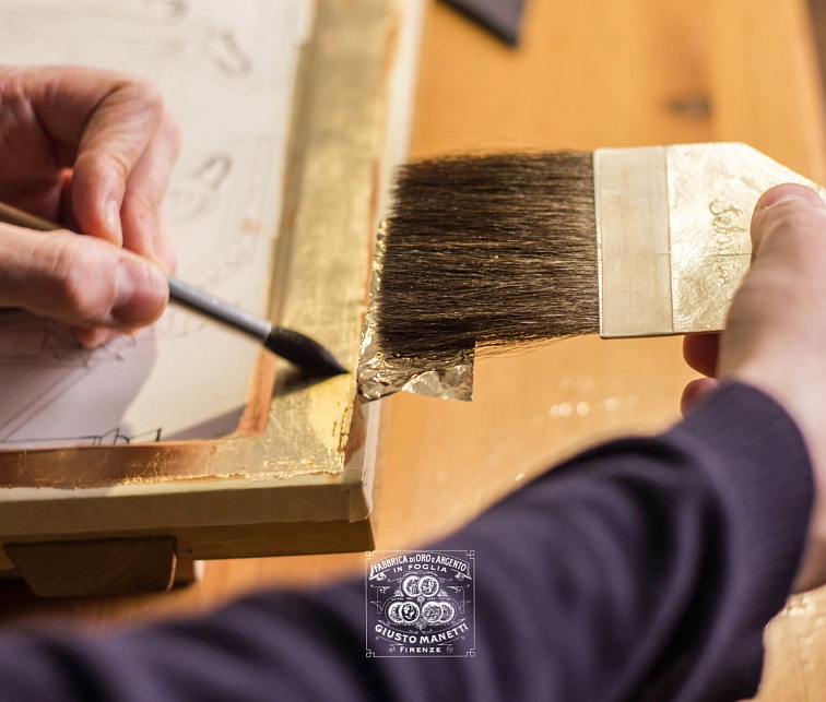Pokládací štětec pro přenášení zlata, italský