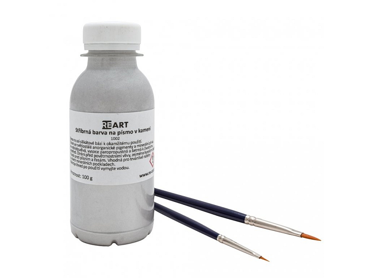 Stříbrná barva na písmo v kameni