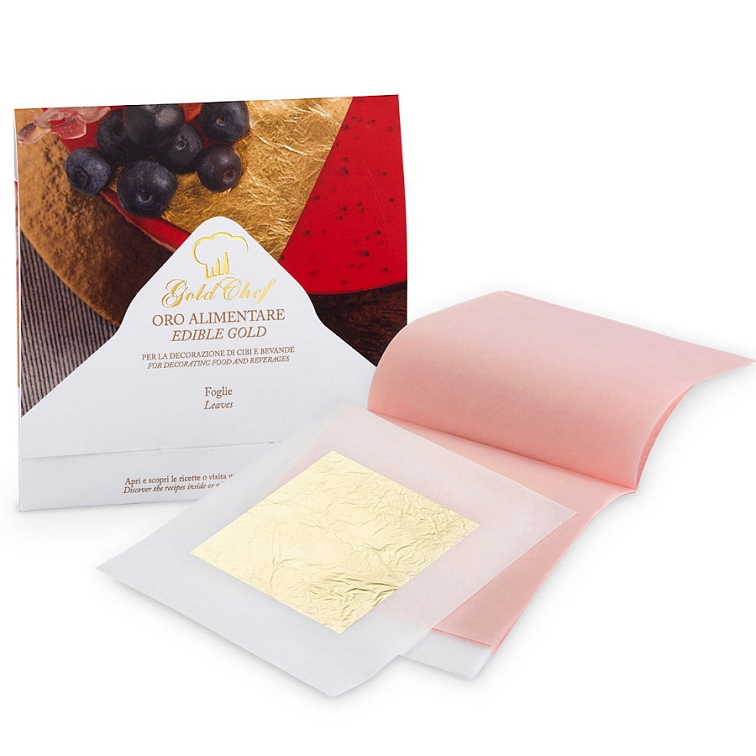 Jedlé plátkové zlato 23 kar., MANETTI