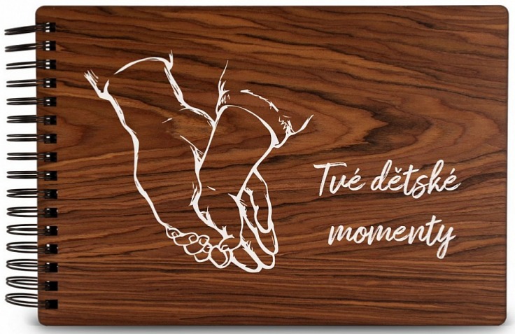 Dřevěné dětské fotoalbum KIDS HANDS
