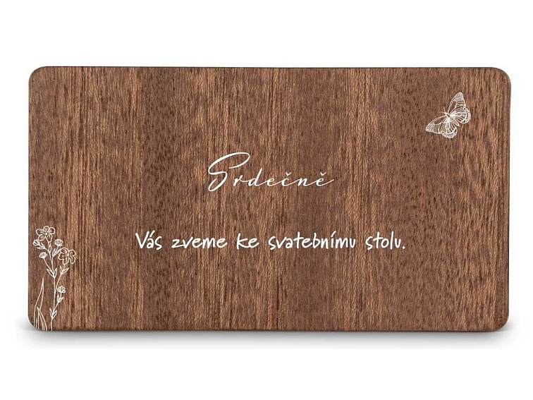 Dřevěná pozvánka ke stolu LOUKA