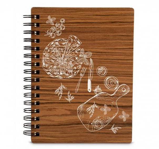 Dřevěný zápisník na recepty ITÁLIE